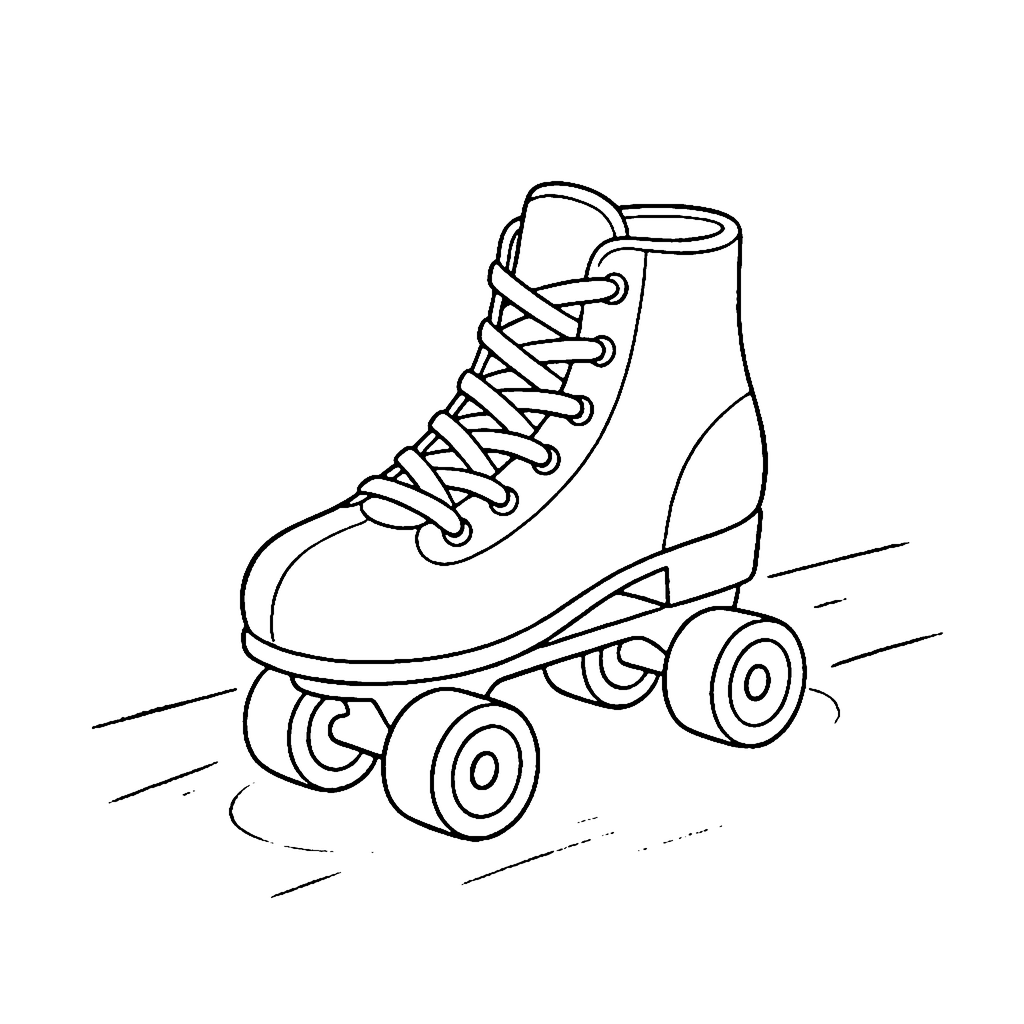 Classic Roller Skate coloring page outline