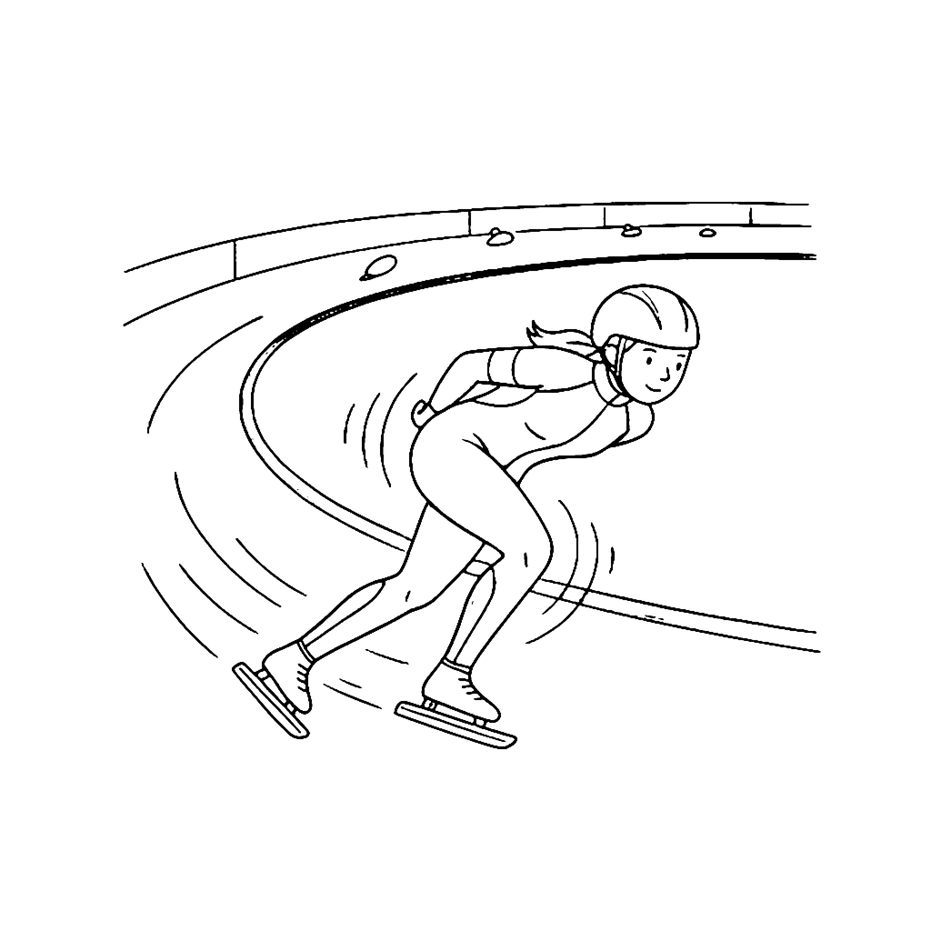 Speed Skater Curve coloring page outline