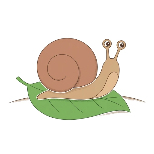 Snail coloring page: Big Garden Snail, colored example