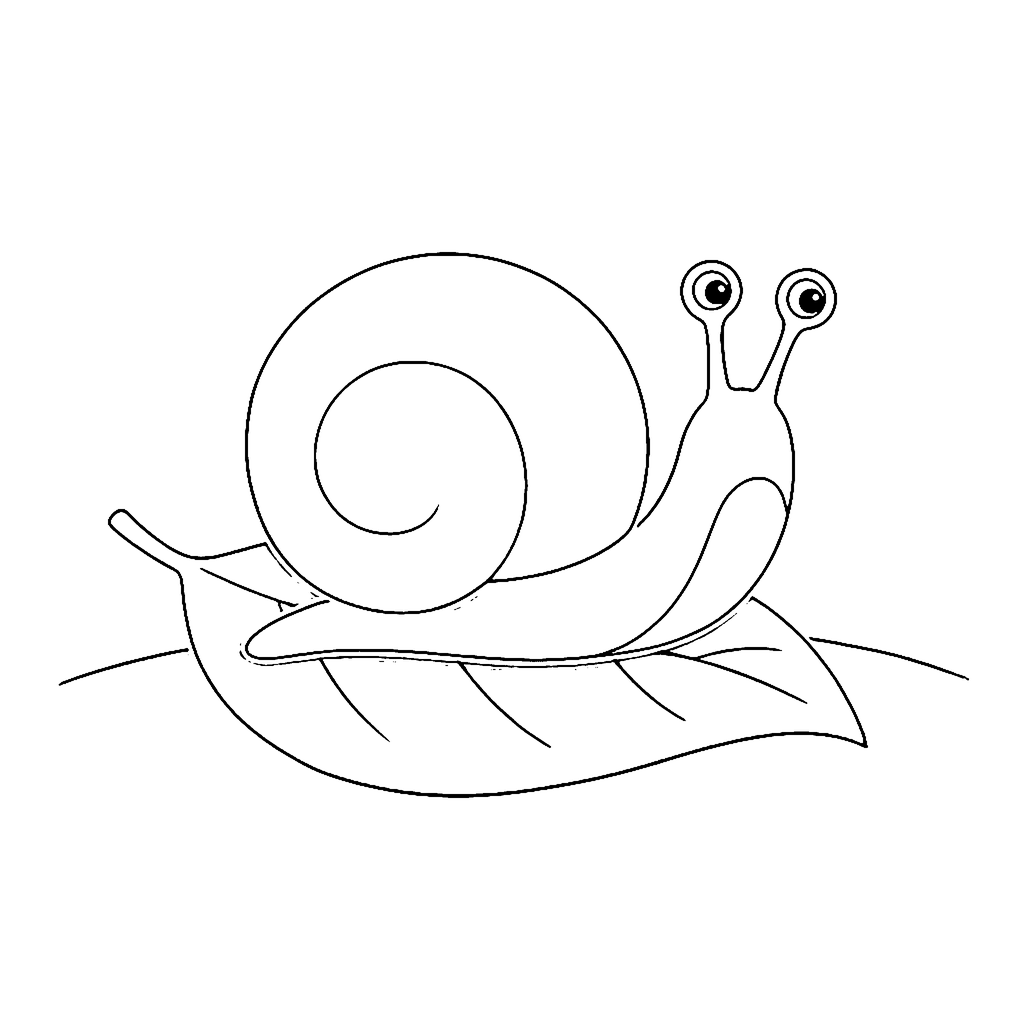 Snail coloring page: Big Garden Snail, outline to print