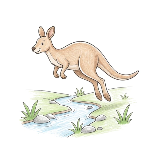 Kangaroo Creek Jump, colored example
