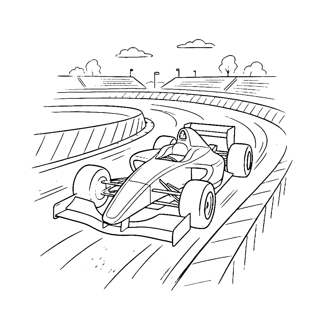 Hairpin Corner coloring page outline
