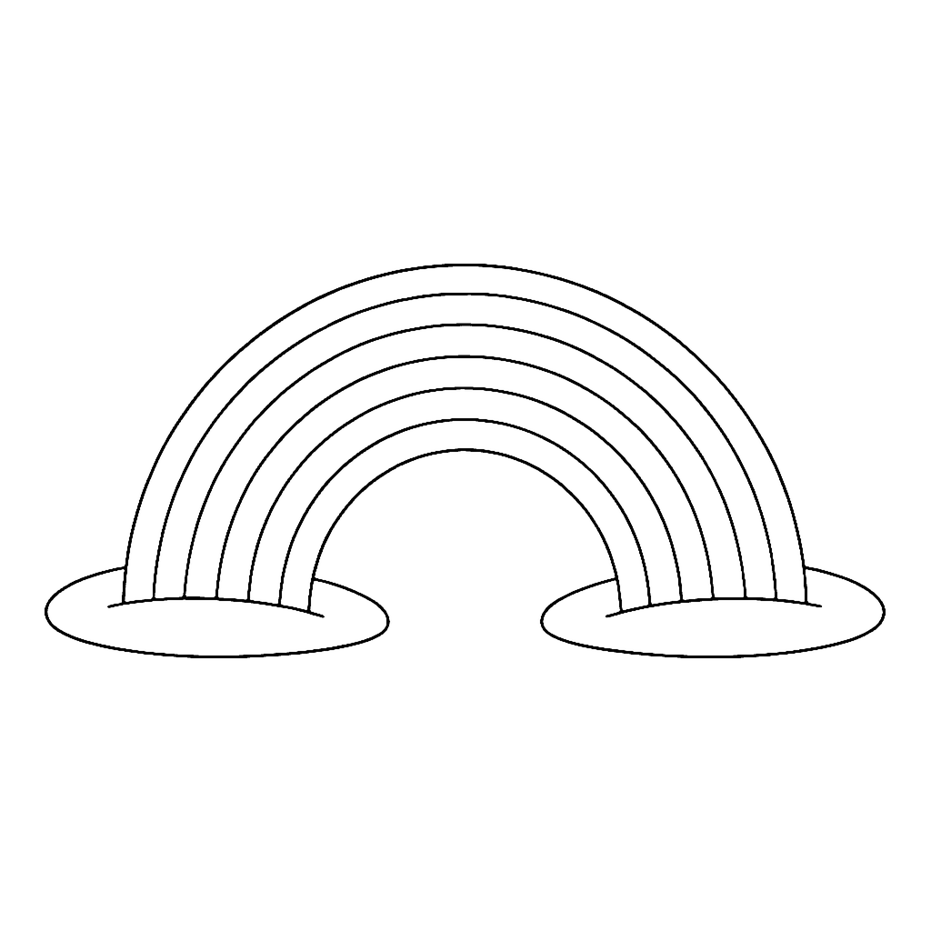 Rainbow coloring page: Rainbow Meadow Bridge, outline to print