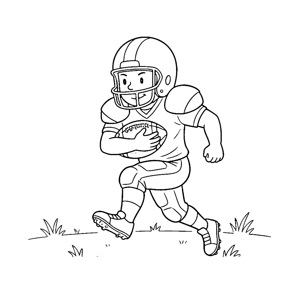 Running Back Sprint coloring page outline