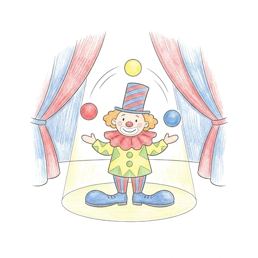 Juggling Clown Show, colored example