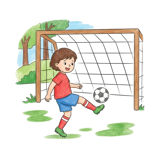 Soccer Goal Kick, colored example