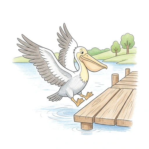 Pelican Dock Landing, colored example