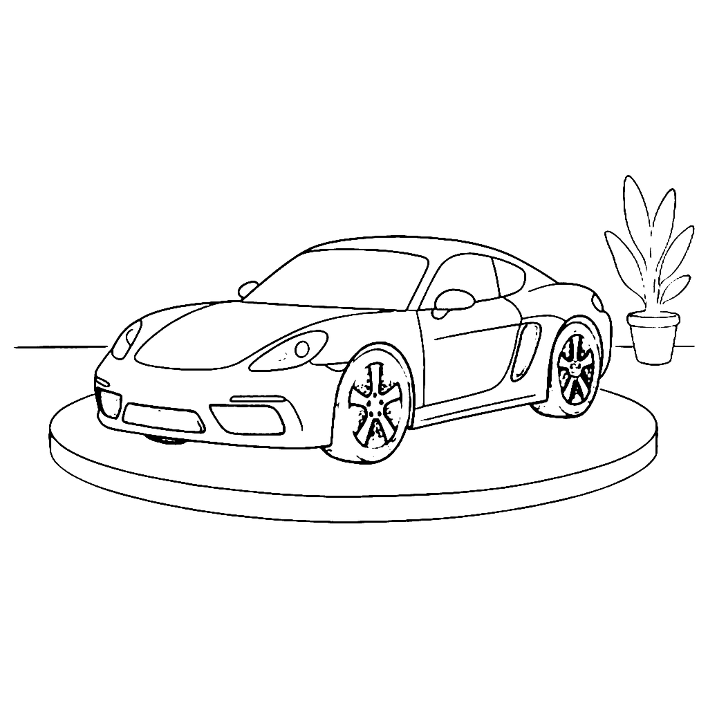 Red Racing Coupe coloring page outline