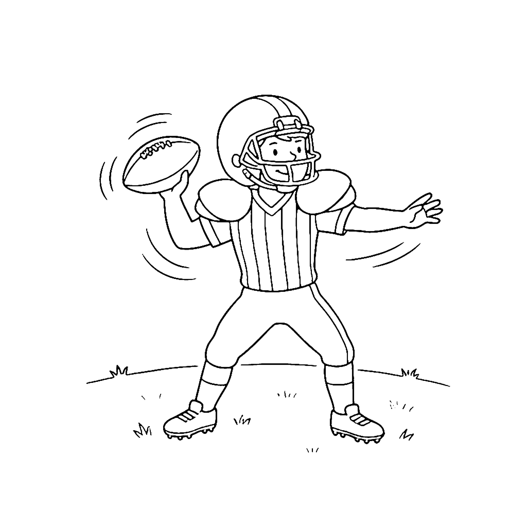 Quarterback Pass coloring page outline