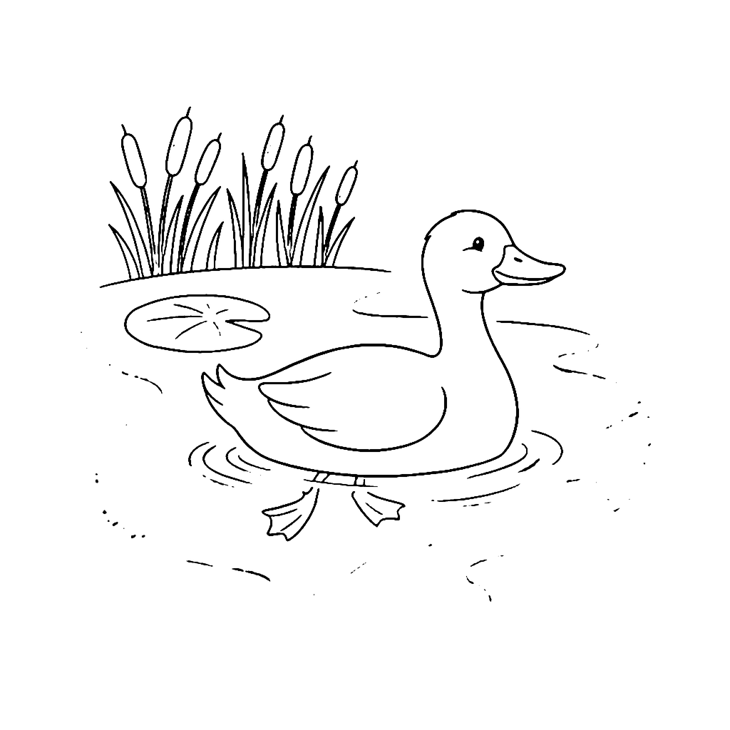 Duck Pond Paddle coloring page outline