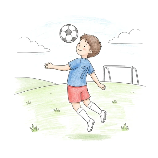 Soccer Header Practice, colored example