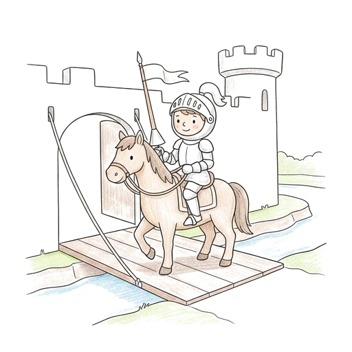 Knight Drawbridge Crossing, colored example