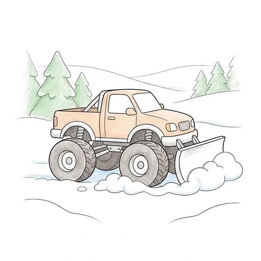 Snowfield Plow Ride, colored example