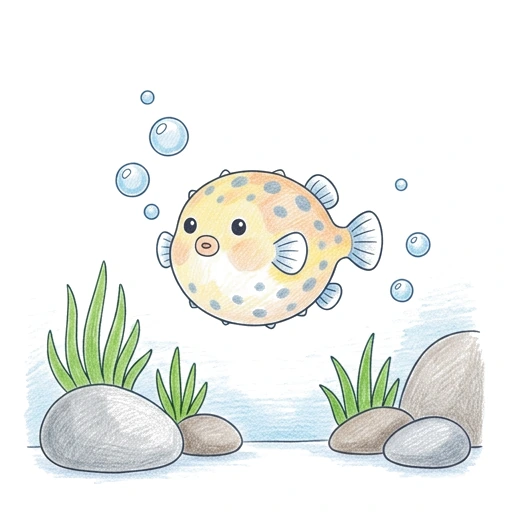 Pufferfish Bubble Rise, colored example