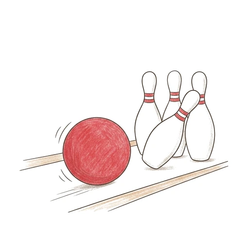 Bowling Pin Strike, colored example