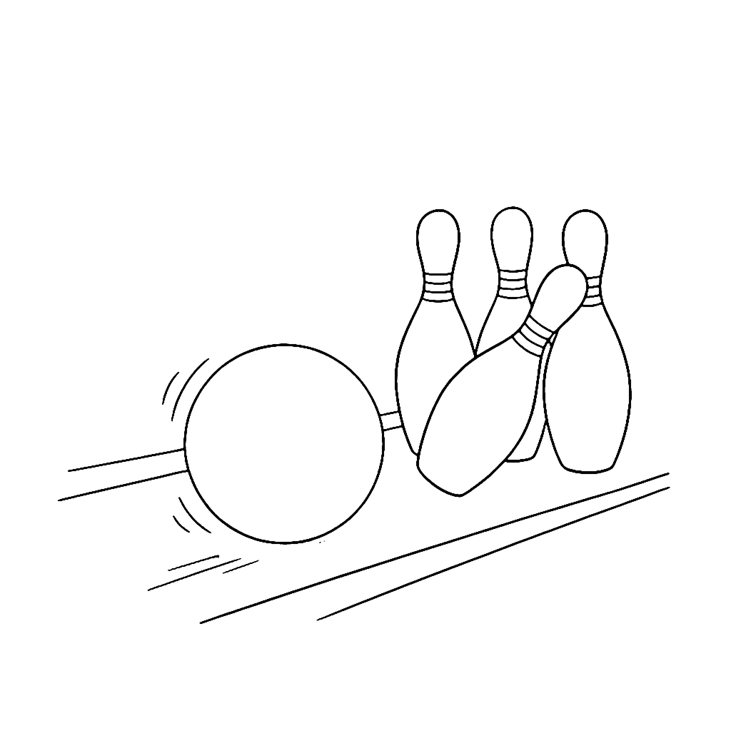 Bowling Pin Strike coloring page outline
