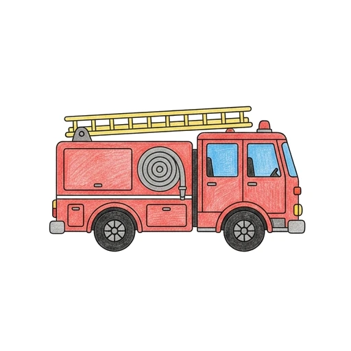 Red Fire Truck, colored example