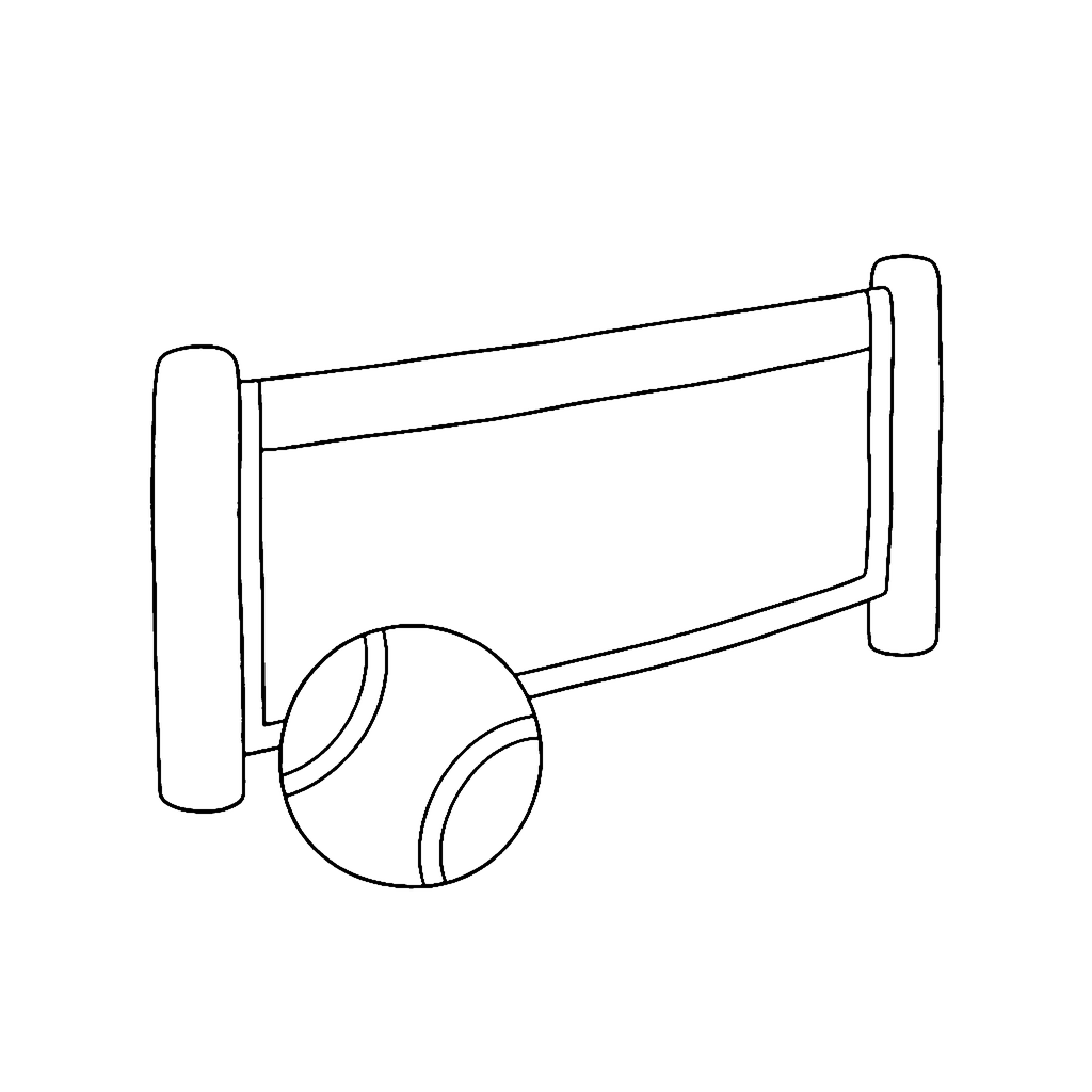 Tennis Net coloring page: Simple Tennis Net, outline to print