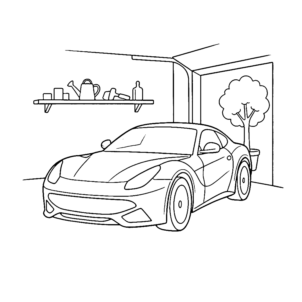 Orange Garage Display coloring page outline