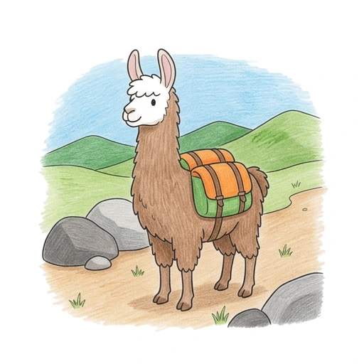 Llama Mountain Pack, colored example