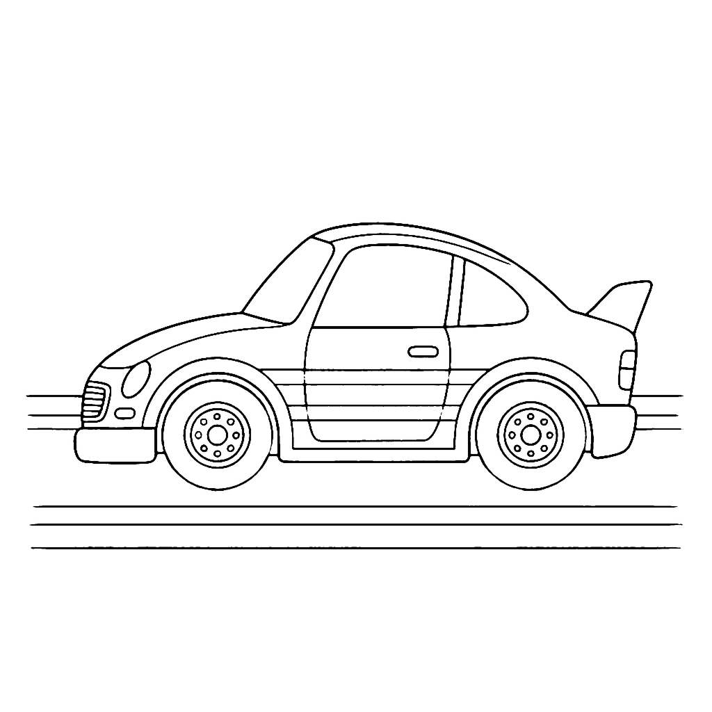 Racing Car coloring page: Racing Car Straightaway, outline to print
