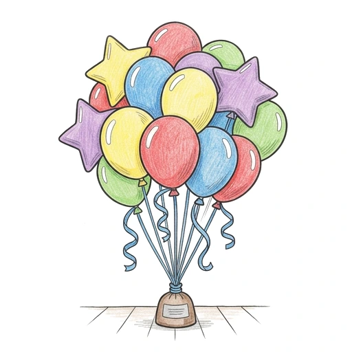 Balloon Bouquet, colored example