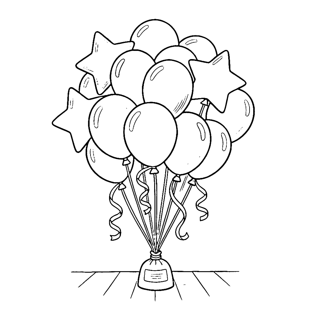 Balloon Bouquet coloring page outline