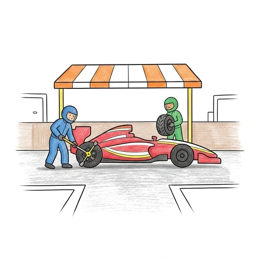 Pit Stop Service, colored example