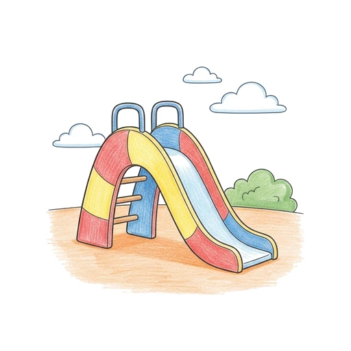 Curved Playground Slide, colored example