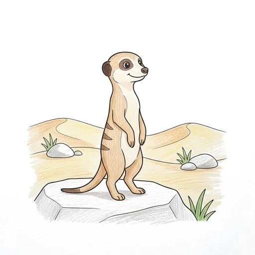 Meerkat Lookout Rock, colored example