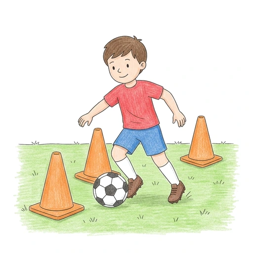 Soccer Dribble Course, colored example