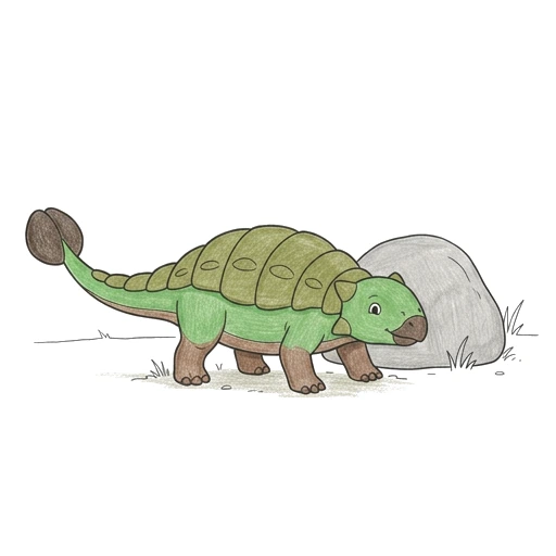 Ankylosaurus coloring page: Ankylosaurus Rock Rest, colored example