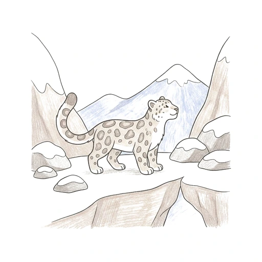 Snow Leopard Ledge, colored example