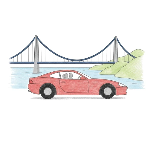 Ferrari Bridge Crossing, colored example