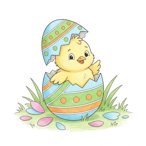 Chick Egg Hatch, colored example