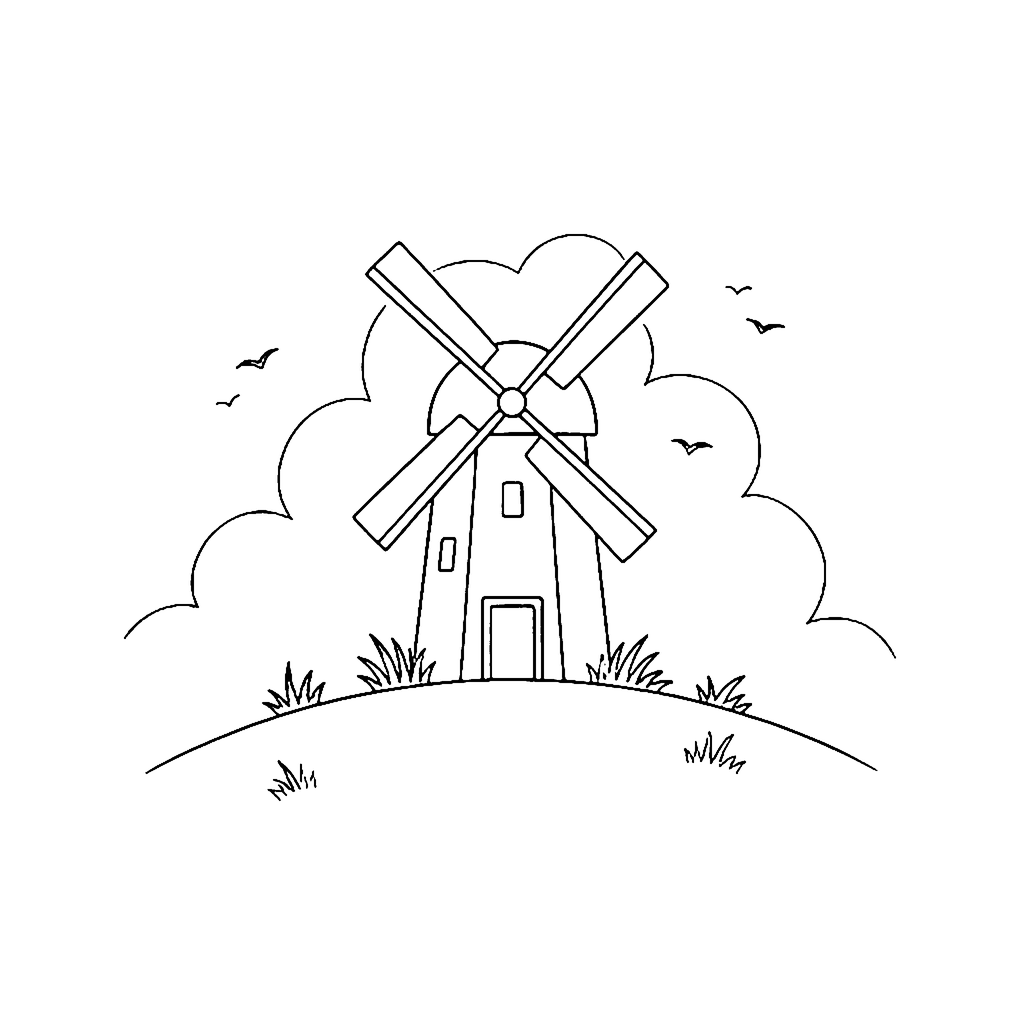 Windmill Hill coloring page outline