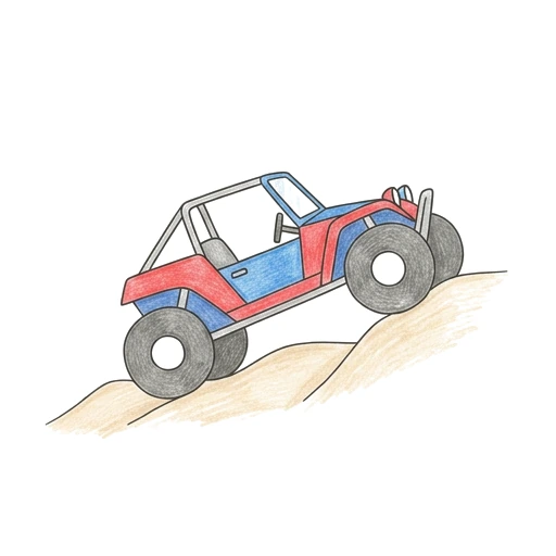 Dune Buggy coloring page: Buggy Sand Ridge, colored example