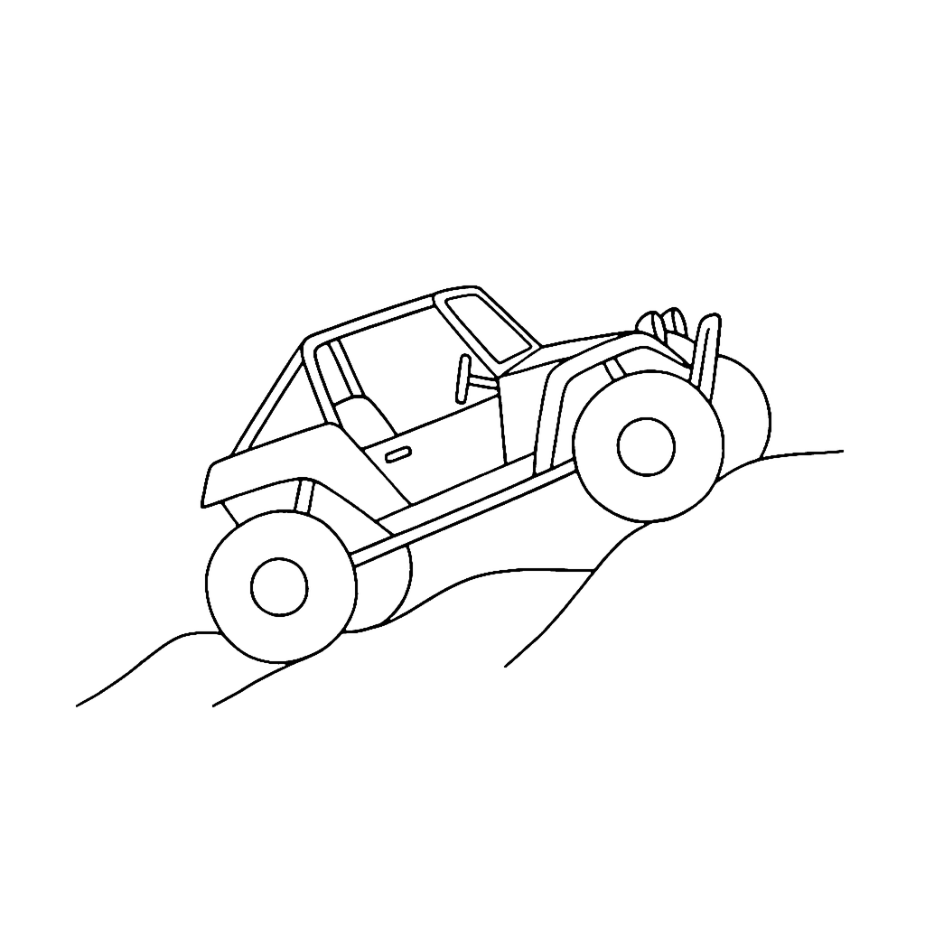Dune Buggy coloring page: Buggy Sand Ridge, outline to print