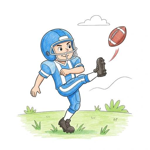 Football Punt, colored example