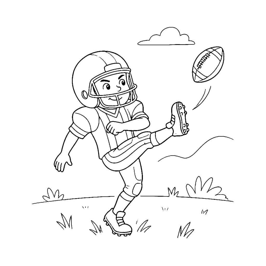 Football Punt coloring page outline