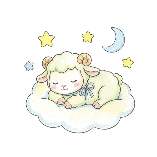 Lamb Cloud Nap, colored example