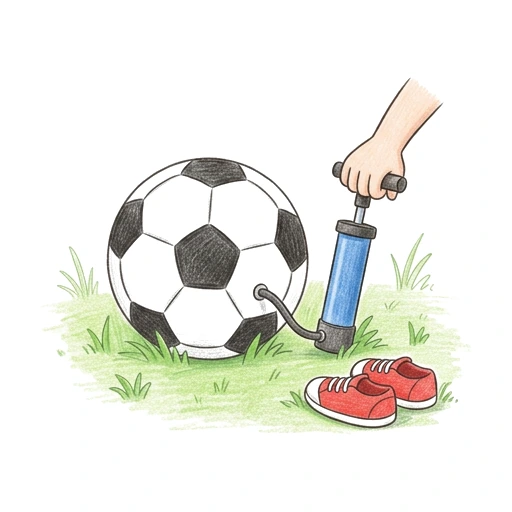 Soccer Ball Pump, colored example