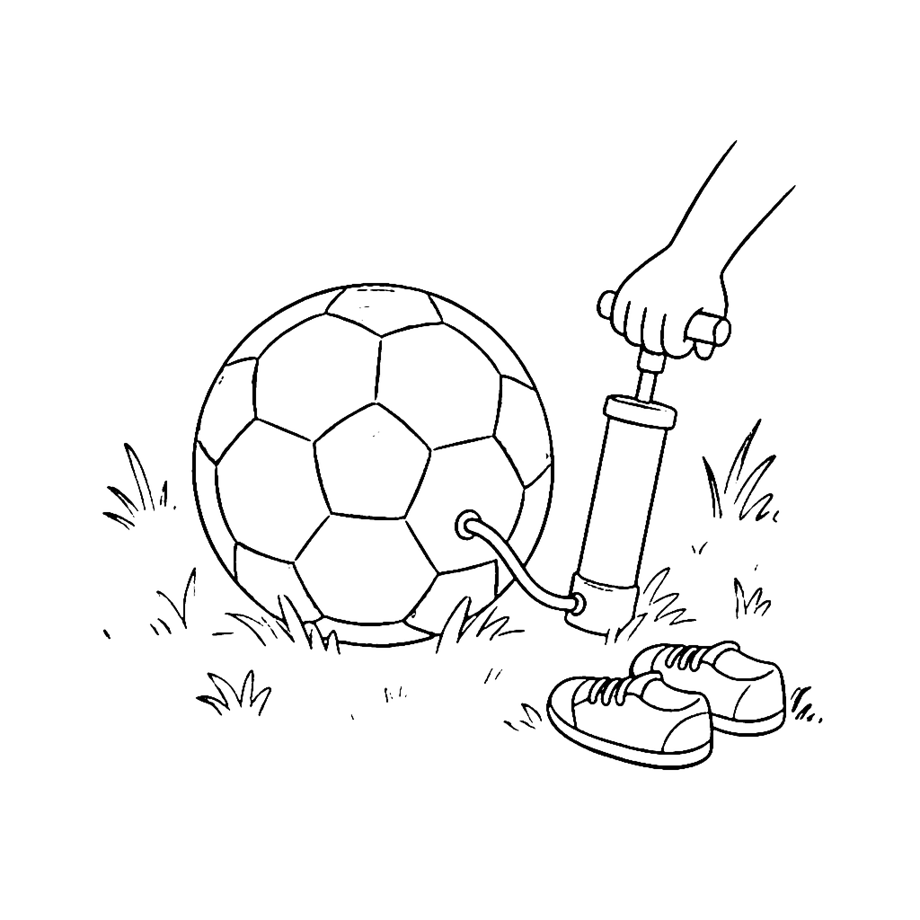 Soccer Ball Pump coloring page outline