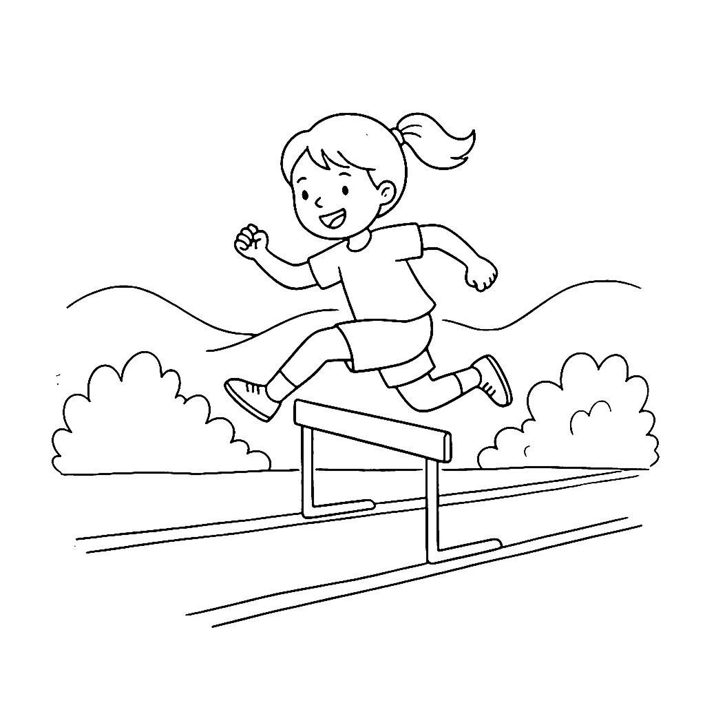 Hurdle Dash coloring page outline