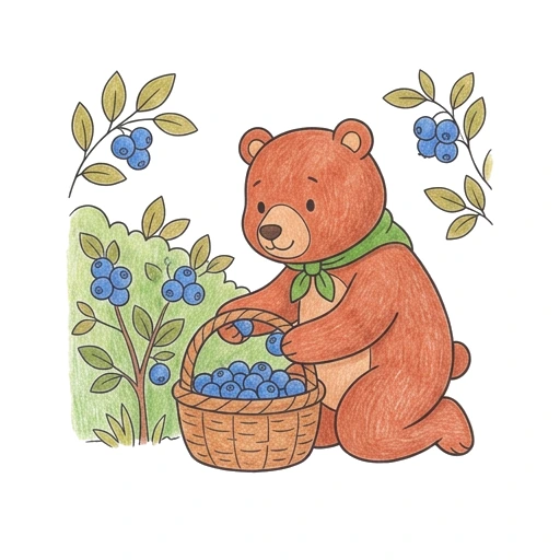 Bear Berry Basket, colored example