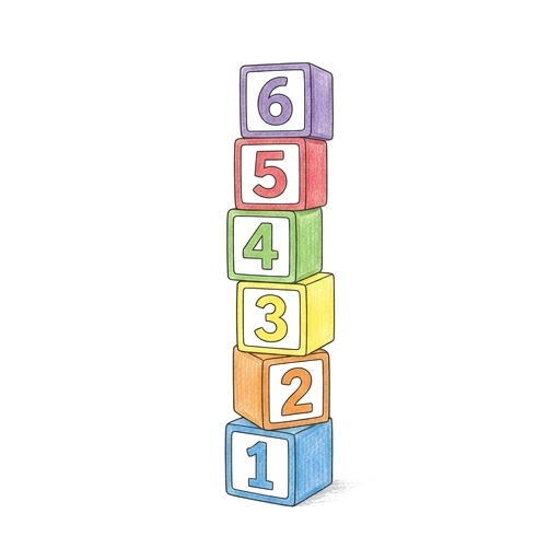 Number Block Tower, colored example