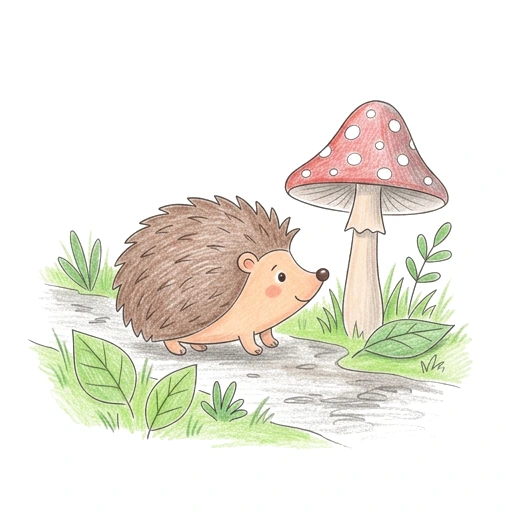 Hedgehog Mushroom Trail, colored example