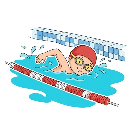 Pool Lap Swimmer, colored example
