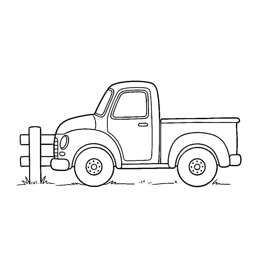 Pickup Truck coloring page: Pickup Truck Stop, outline to print