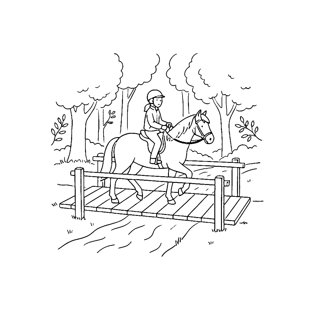 Forest Trail Crossing coloring page outline